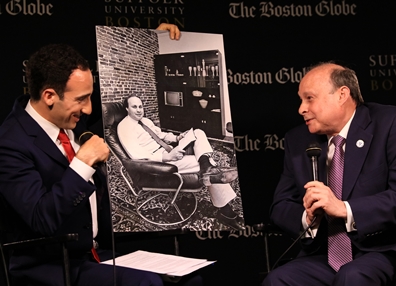 Stanley Rosenberg on stage at Political Happy Hour