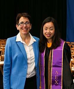 Marisa Kelly with a student