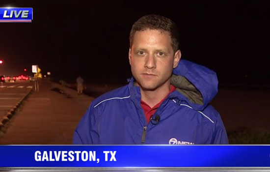 Andrew Scheinthal '12 reported live as a hurricane rolled into Galveston, Texas