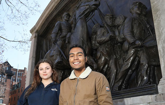 Ashley Ceravone and Nick Nunez at the Shaw Memorial