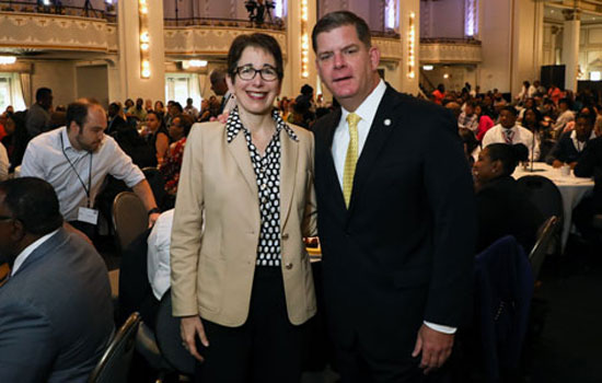 President Marisa Kelly with Boston Mayor Marty Walsh
