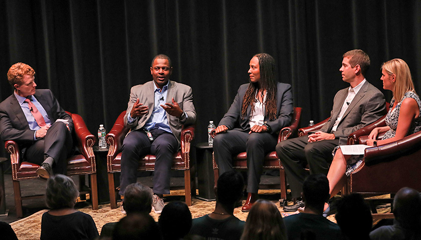 Joe Kennedy, Troy Brown, Chamique Holdsclaw, Brad Stevens, and Trenni Kusnierek
