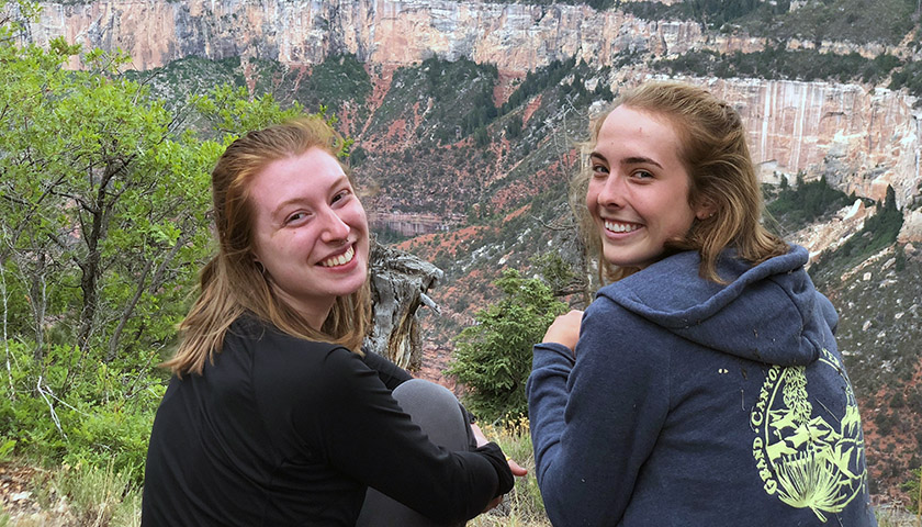 Teresa Feijoo and Meagan Dreher overlooking the canyon