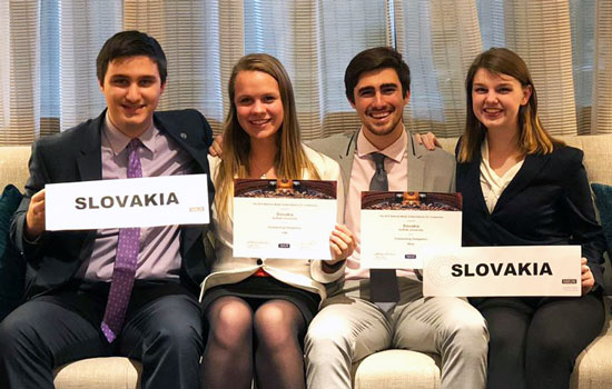Model UN award winners from Team Slovakia