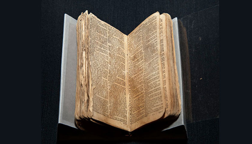 Nat Turner's Bible in its new home at the National Museum of African American History and Culture (photo: Michael Barnes, Smithsonian)