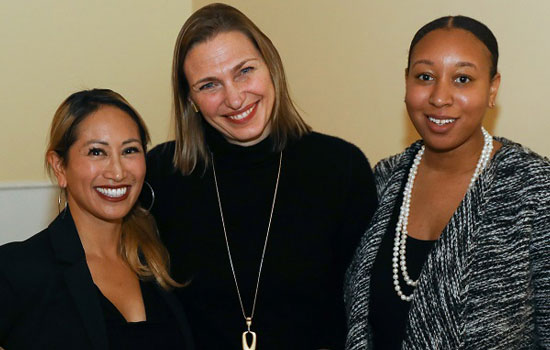 Keynote speaker Cheryl Matias, Elizabeth Robinson, and Cherina Clark, JD/MBA ’17, director of Law School Student Engagement & Inclusion