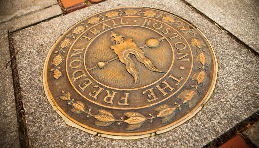 Boston Freedom Trail path marker