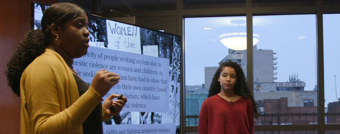 Students present at Suffolk University