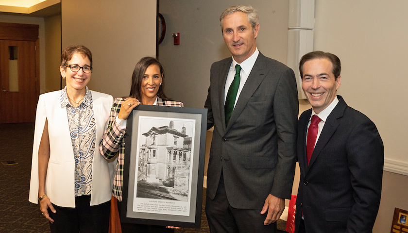 President Marisa Kelley, Ingrid and Barry Cosgrove, and Dean Andrew Perlman