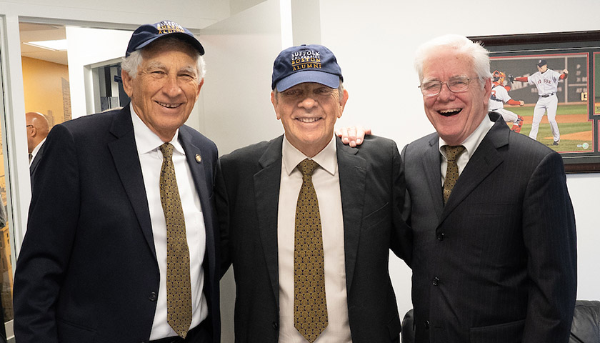 Smiths in Suffolk baseball caps and Jim Nelson