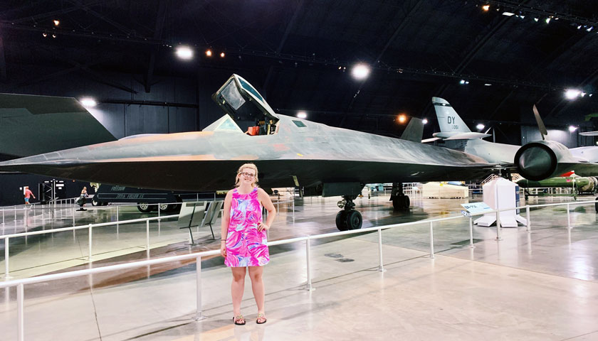 McDonough in front of aircraft