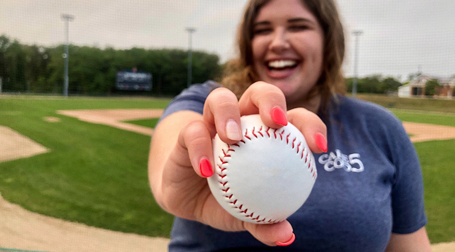 Jordan Plummer holding baseball