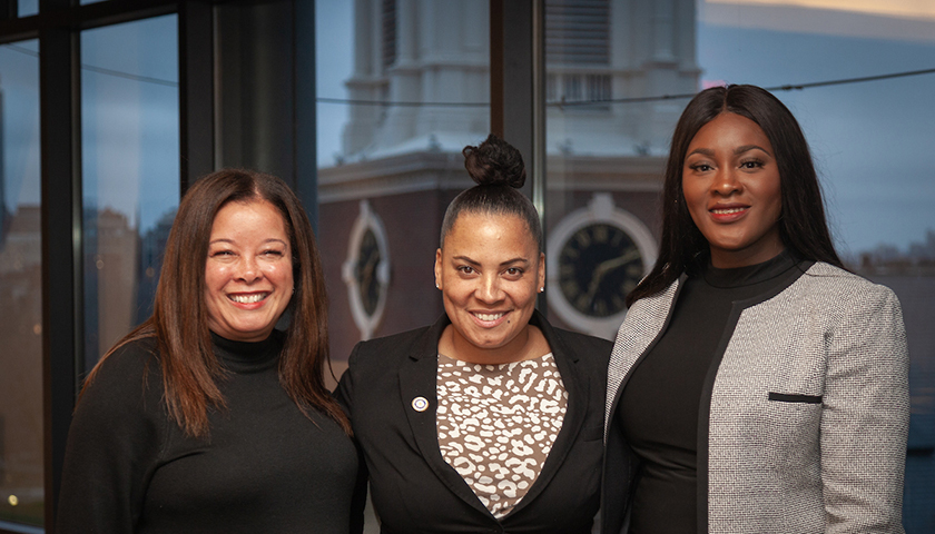 Kim McLaurin, Rachael Rollins, and Isimemen Ehikhamhen