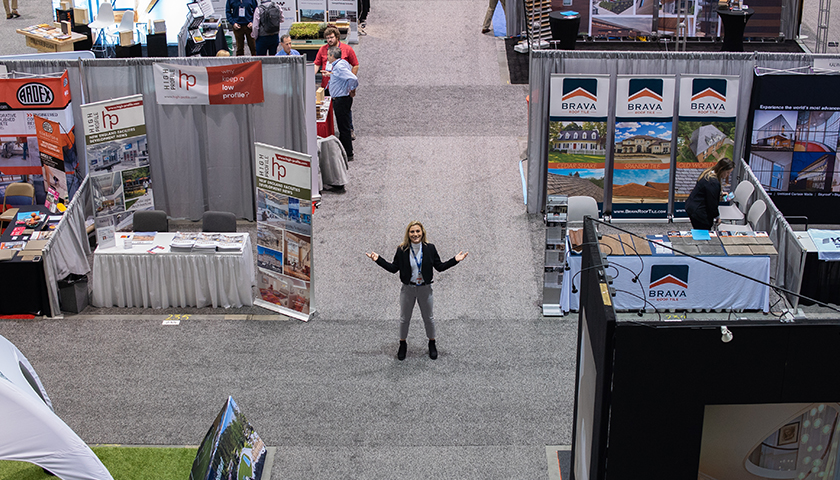 Talia Riccioli, Class of 2020, on the floor of the BCEC