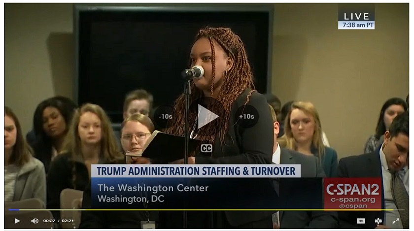 Screenshot of Sara Solomon on C-SPAN