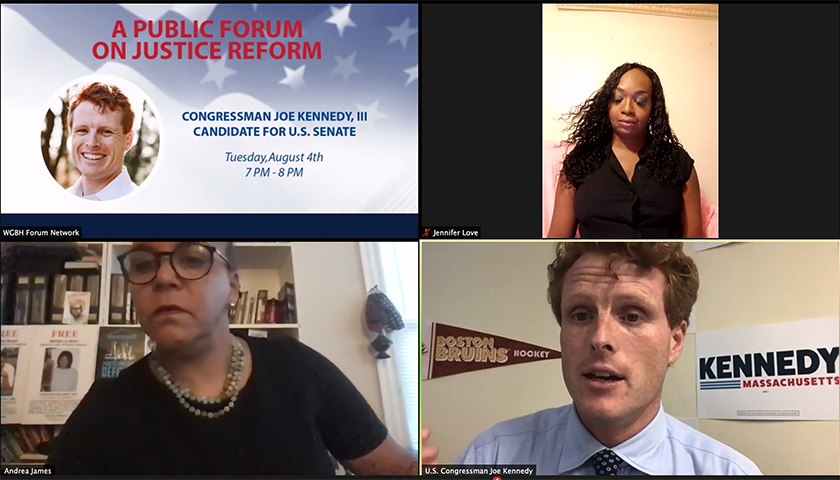 Zoom screenshot of Congressman Kennedy and panelists