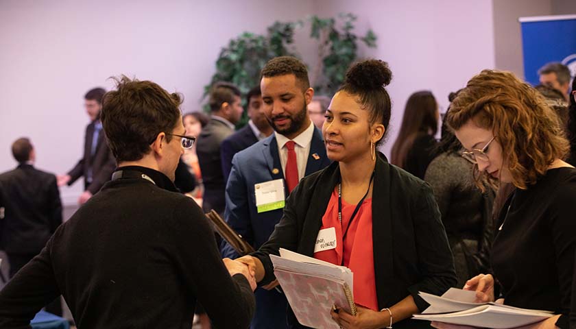 Students meet with recruiters