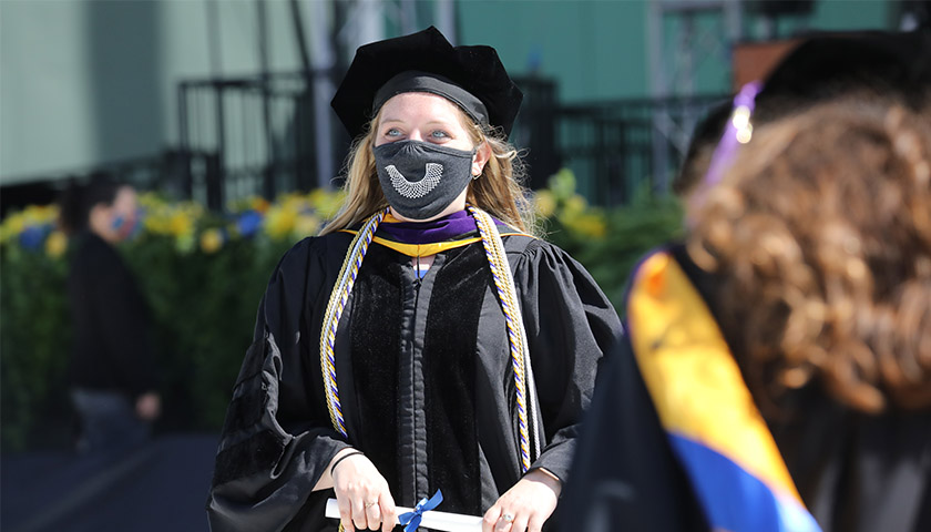 Student marching during LAW 2020 Commencement