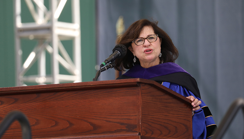 Carmen Ortiz was the keynote speaker at the Law School's 2020 Commencement