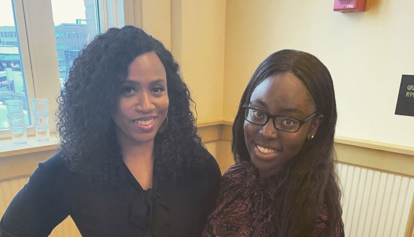 Hillary Mensah with U.S. Rep Ayanna Pressley