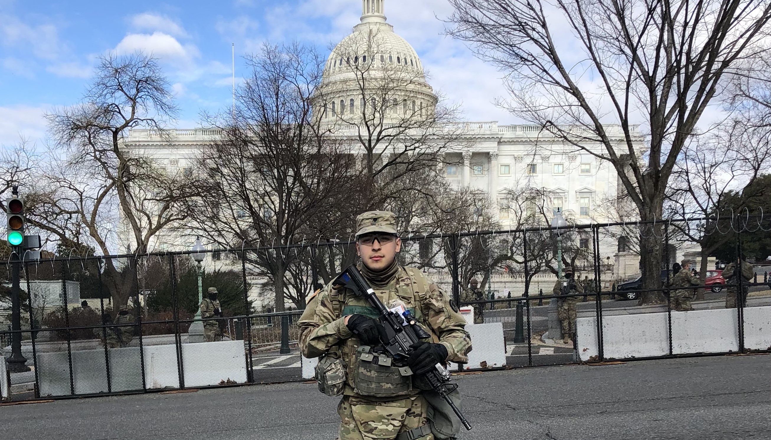 Kevin Luna Torres in his National Guard uniform protecting the Capitol