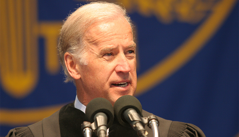 Then-Senator Joe Biden speaks at the 2005 Suffolk Law School Commencement