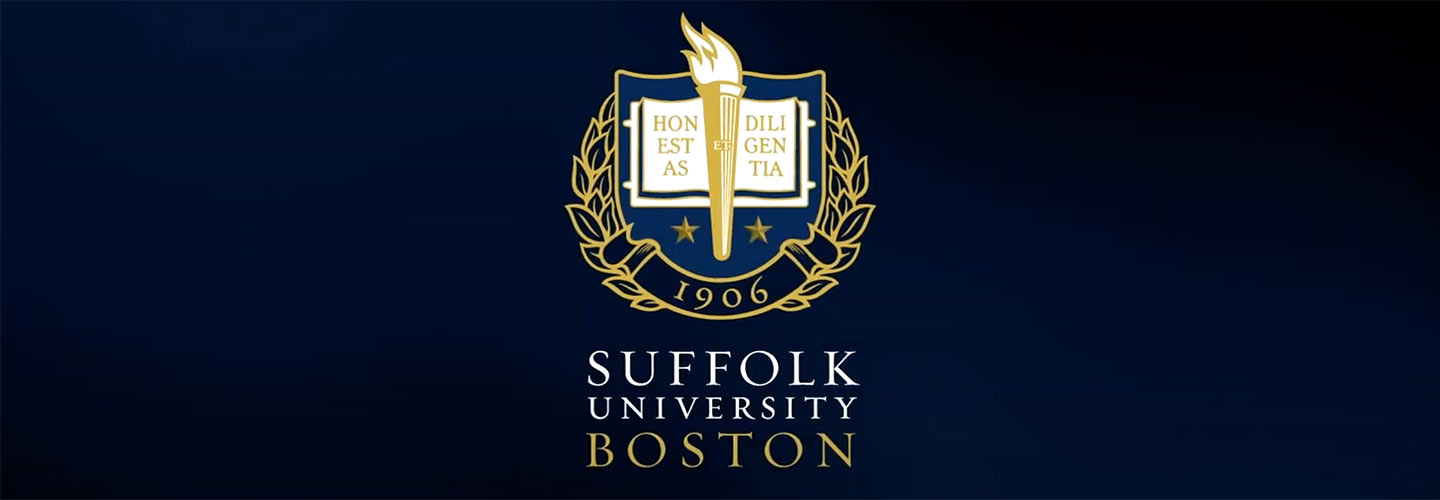 Suffolk Logo on blue Background