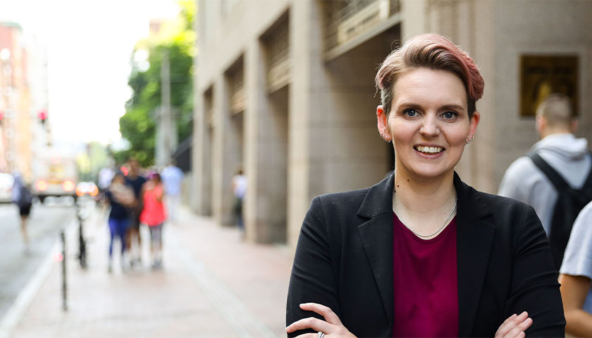 Professor Rebecca Stone on the Suffolk campus