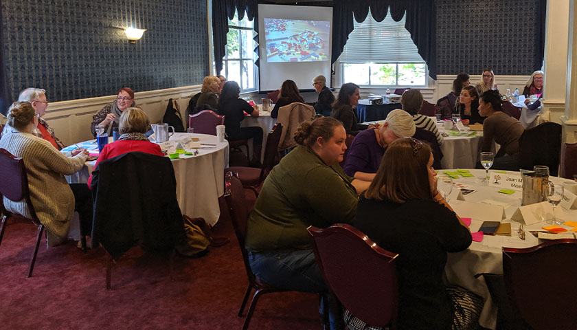 A group of Vermont human services professionals at an October 2019 brainstorming session.