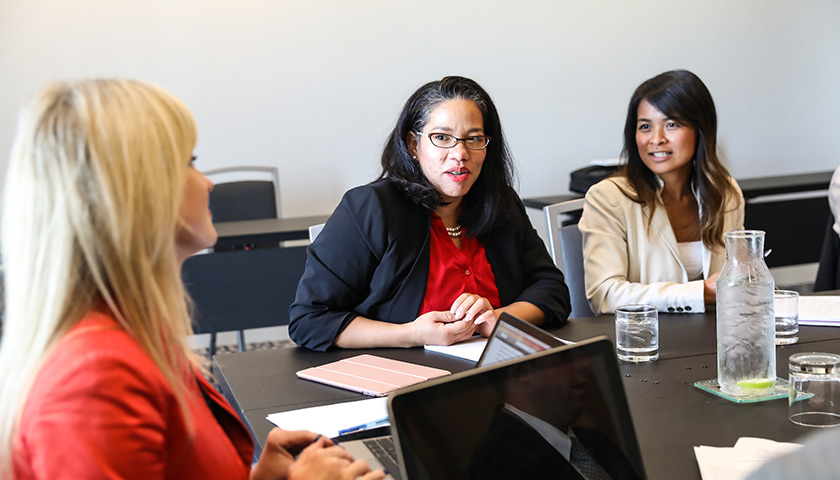 Graduate students in a classroom