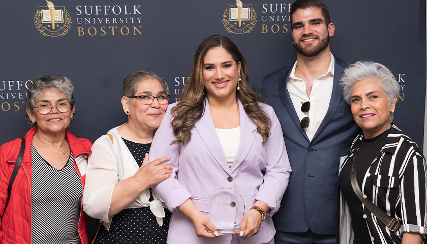 NBC Boston/Telemundo bilingual reporter Carla Rojo with her family at the 10 Under 10 Awards ceremony