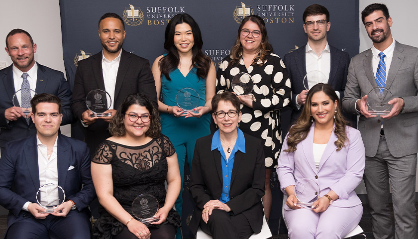 The 2023 10 Under 10 honorees: (front row, from left) Alfredo Serrano Figueroa, Dina Akel, President Marisa Kelly, Carla Rojo; (back row, from left) David Campisano, Daveson Pérez, Tiffany Chan, Ajia Zimmerman, Noah Trofimow, Karim Rifai