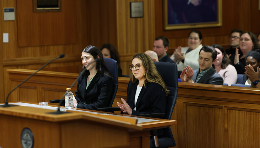 Clark Competition winners in Suffolk moot court