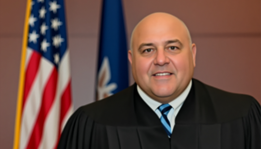 Judge Burns in the courtroom