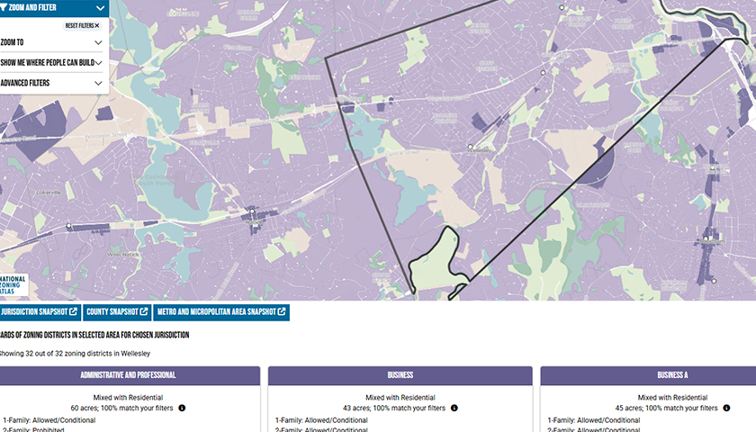 A screenshot from the Zoning Atlas