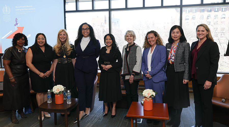 Panelists and Business School faculty at the 2026 Women Leading the Way event