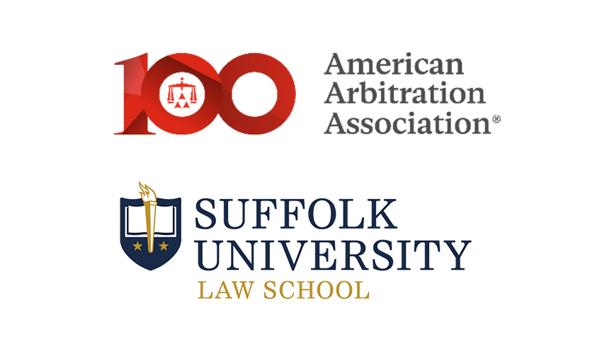 logos of AAA and Suffolk Law