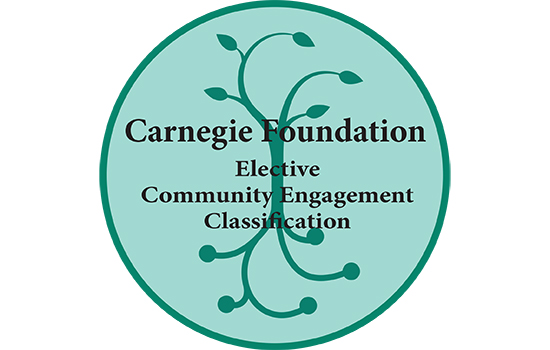 Carnegie Foundation seal in green with the words Elective Community Engagement Classification