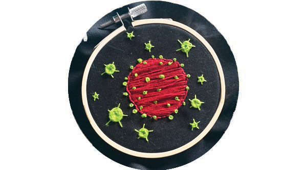 Embroidered coronavirus
