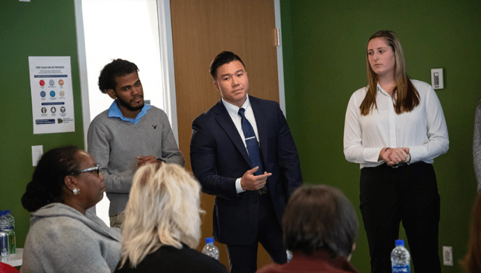 Students giving presentation