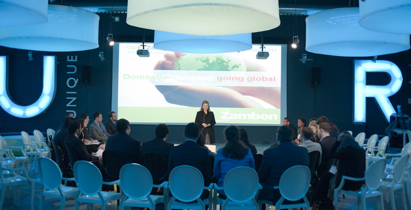 Elena Zambon, CEO, Zambon Company SpA, a pharmaceutical and chemical company based in Milan addresses undergraduate students