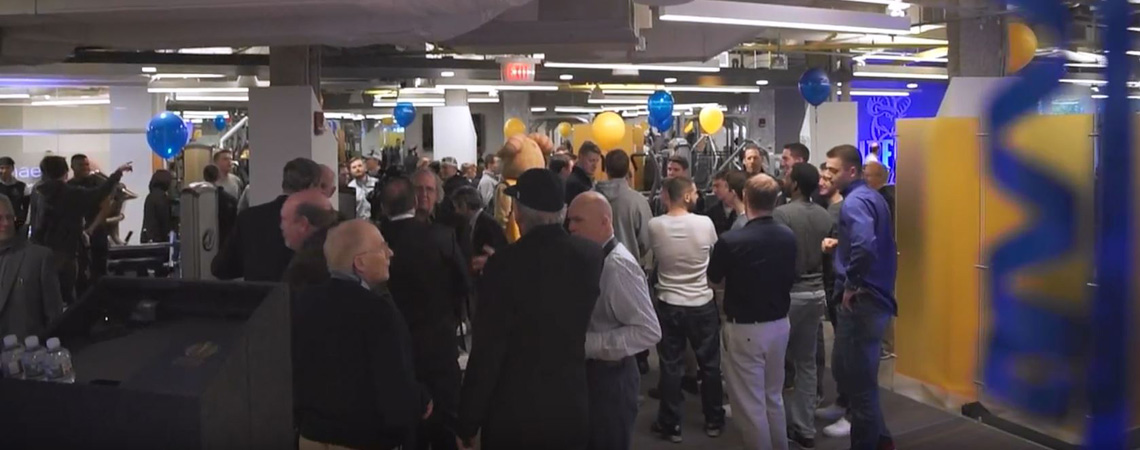 People celebrating at the Smith Fitness Center