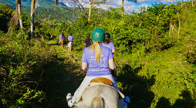Suffolk students on a service learning trip.