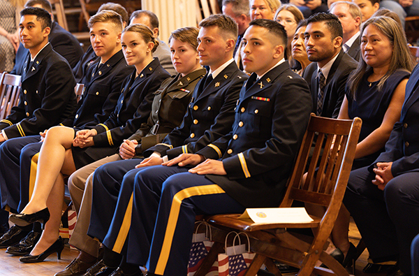 Suffolk students at ROTC commissioning