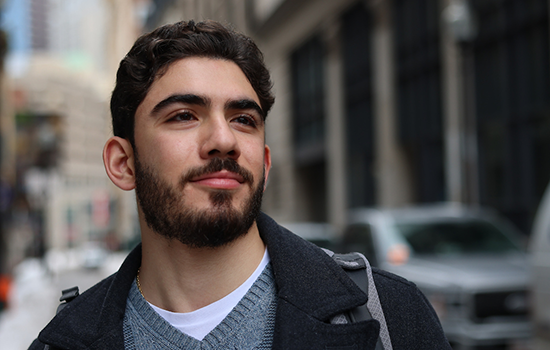 Photo of  Suffolk student in Downtown Boston