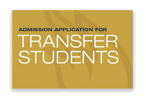 Front cover of the Suffolk University Undergraduate Admission Transfer Student Application